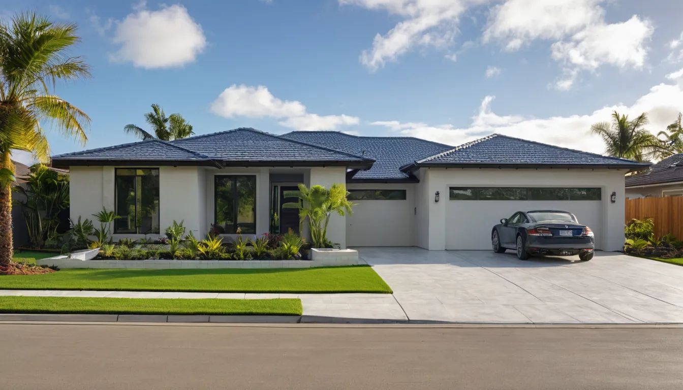 A freshly poured concrete driveway in front of a single-story home in St. Petersburg